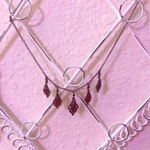 burgundy stone necklace